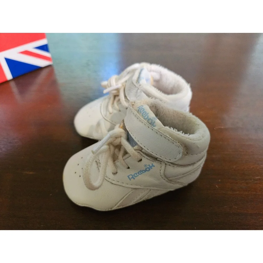 Reebok Classic Crib Shoes Kids 1 White Vintage High Top Sneakers